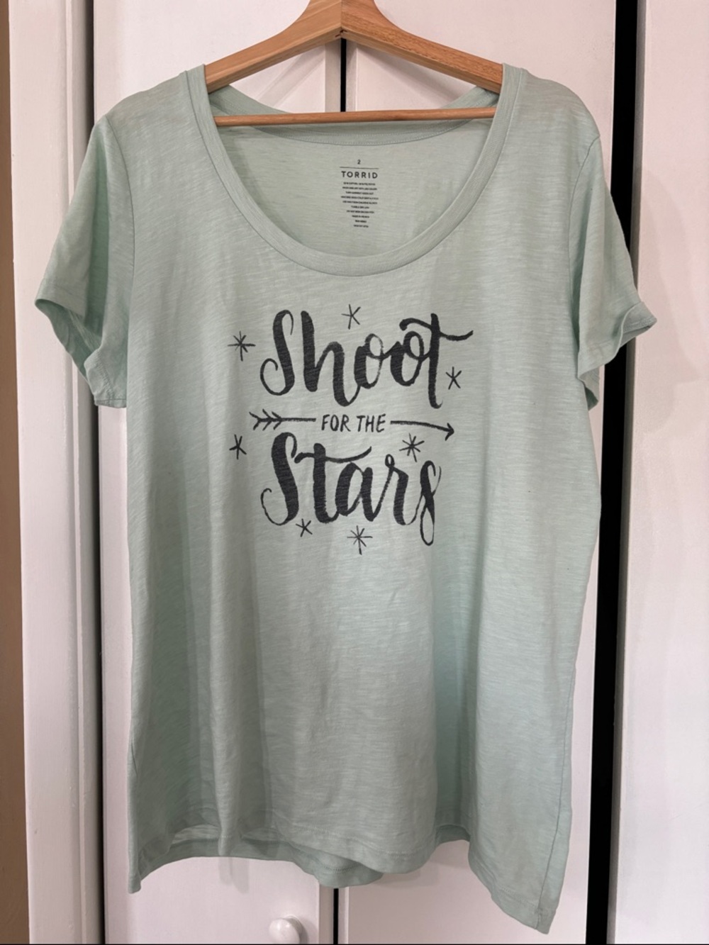 torrid Mint Graphic Tee with 'Shoot for the Stars' Print